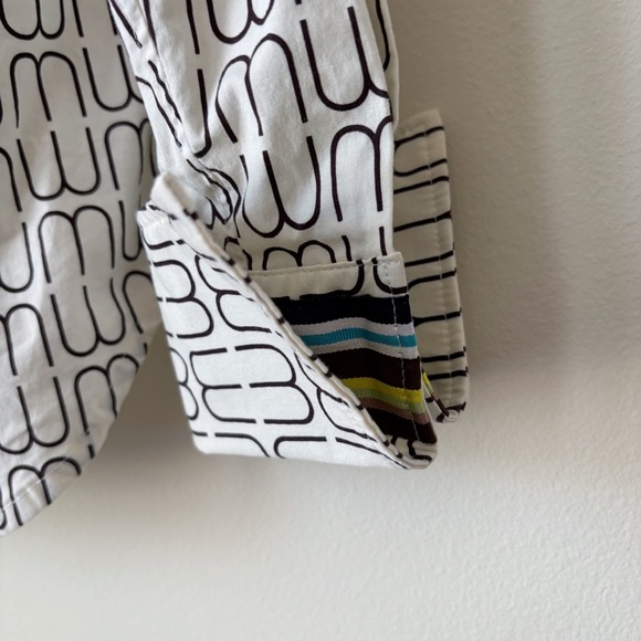 Winter & Miggs Button Front Shirt 6 Cream Brown Logo WM - Picture 4 of 8